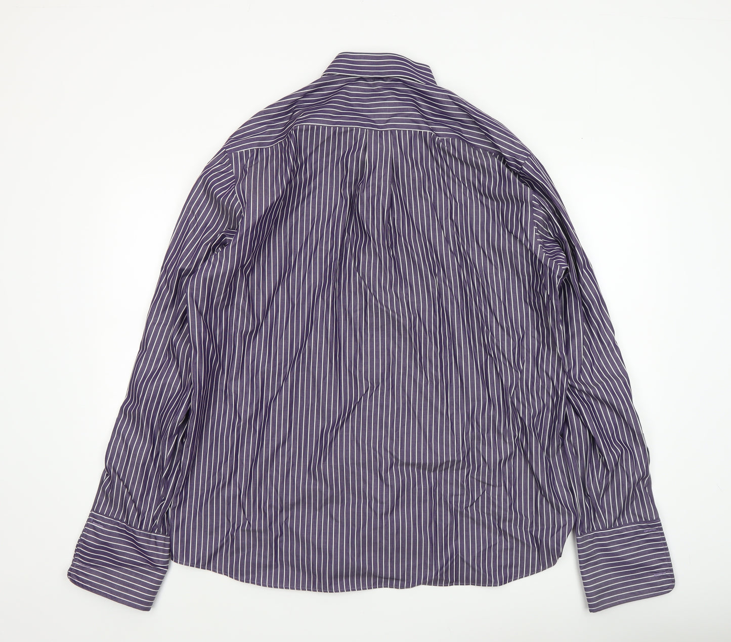 Eterna Men's Purple Striped 44 Regular Fit Long Sleeve Dress Shirt