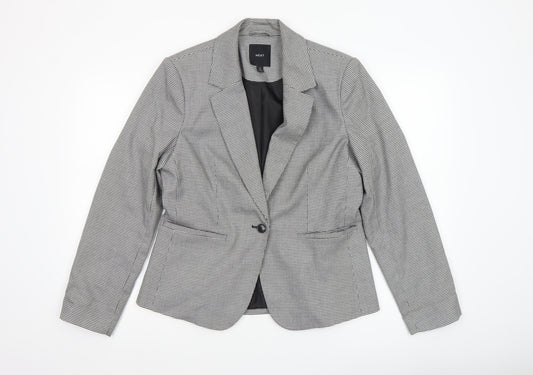 Next Women's Grey Houndstooth Regular Fit Blazer Size 12