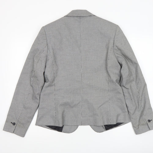 Next Women's Grey Houndstooth Regular Fit Blazer Size 12