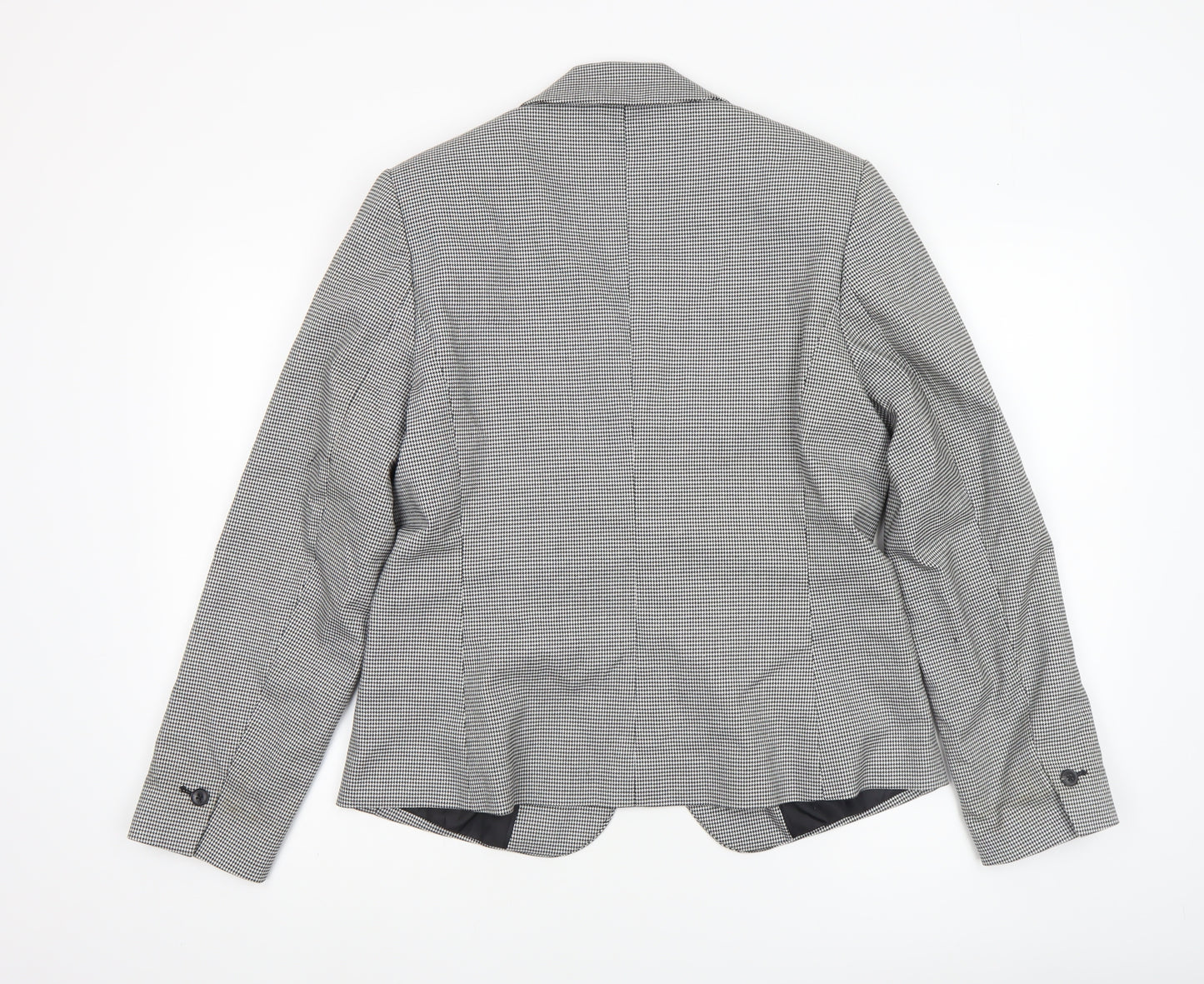 Next Women's Grey Houndstooth Regular Fit Blazer Size 12