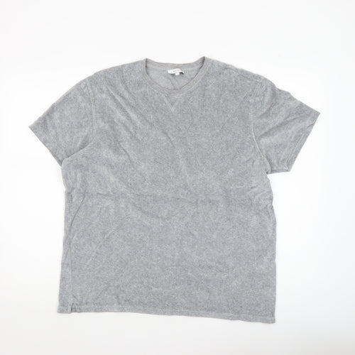 Reiss Women's Grey Basic Crew Neck Cotton T-Shirt Size L