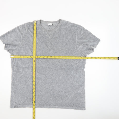 Reiss Women's Grey Basic Crew Neck Cotton T-Shirt Size L
