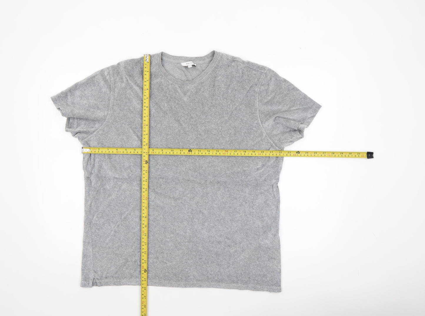 Reiss Women's Grey Basic Crew Neck Cotton T-Shirt Size L