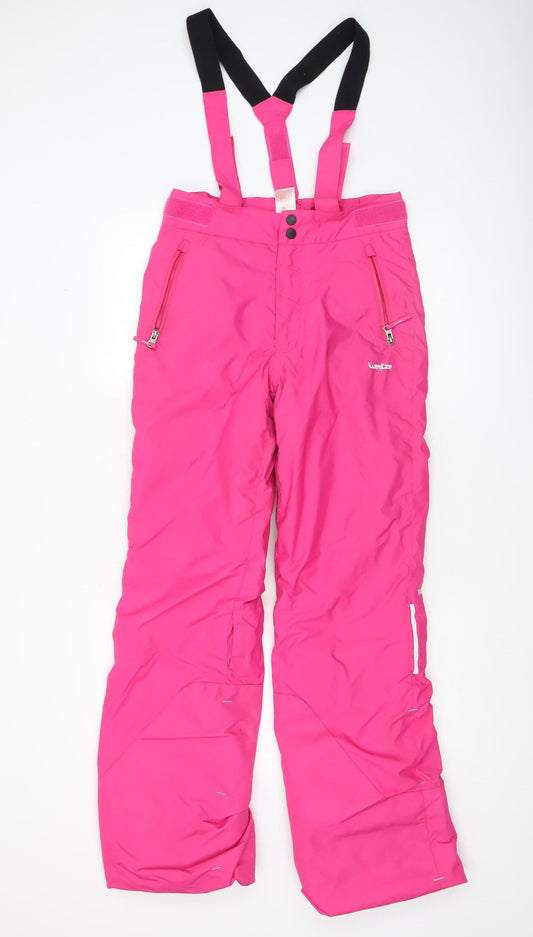 Wedze Girls Pink Ski Snow Pants Trousers 12 Years Waterproof Winter Decathlon