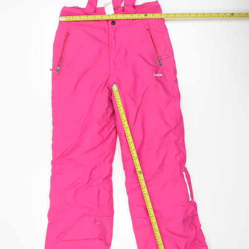 Wedze Girls Pink Ski Snow Pants Trousers 12 Years Waterproof Winter Decathlon