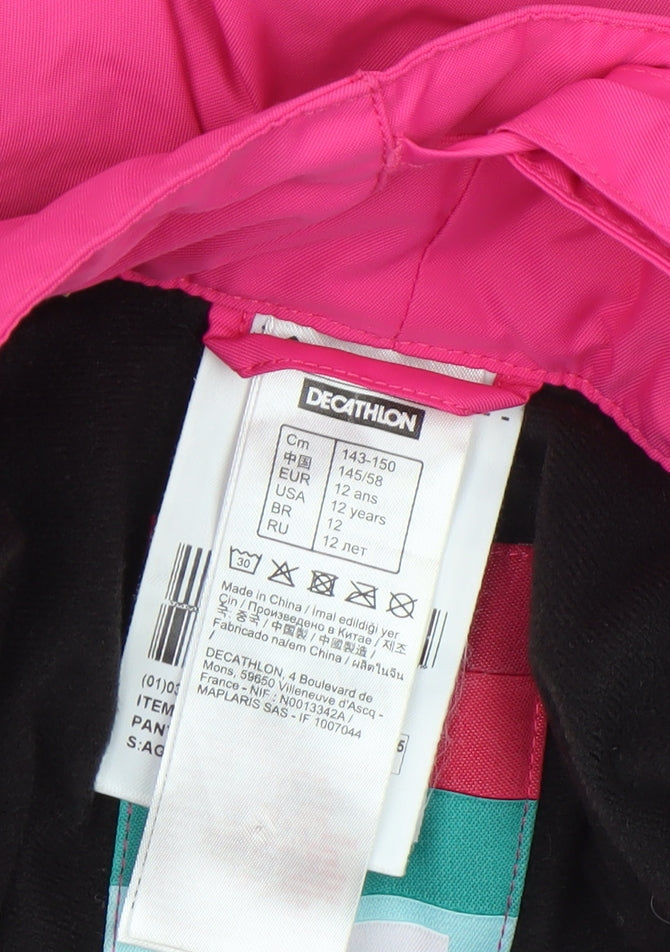 Wedze Girls Pink Ski Snow Pants Trousers 12 Years Waterproof Winter Decathlon