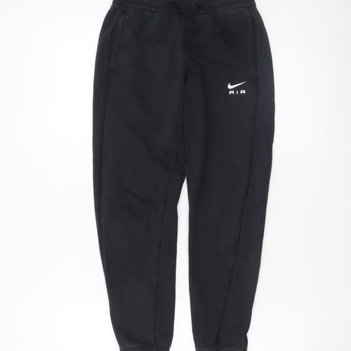 Nike Boys Black Jogger Sweatpants S Elastic Waist Fleece Sports Trousers