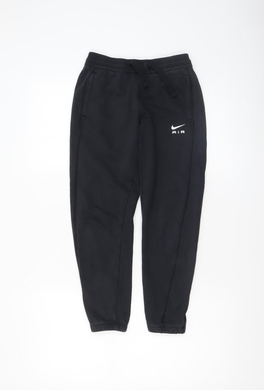 Nike Boys Black Jogger Sweatpants S Elastic Waist Fleece Sports Trousers
