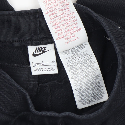 Nike Boys Black Jogger Sweatpants S Elastic Waist Fleece Sports Trousers