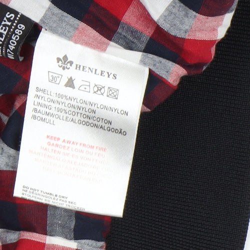 Henleys Silver Lions Men's Black L Bomber Jacket Nylon Full Zip