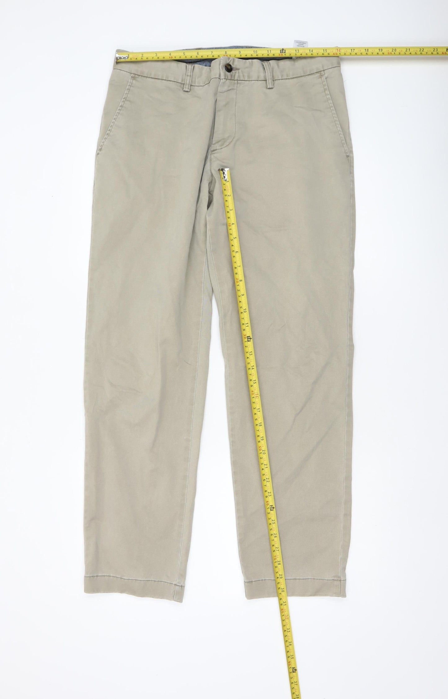Paul Costelloe Men’s Beige Chino Trousers 34W 31L Cotton Blend