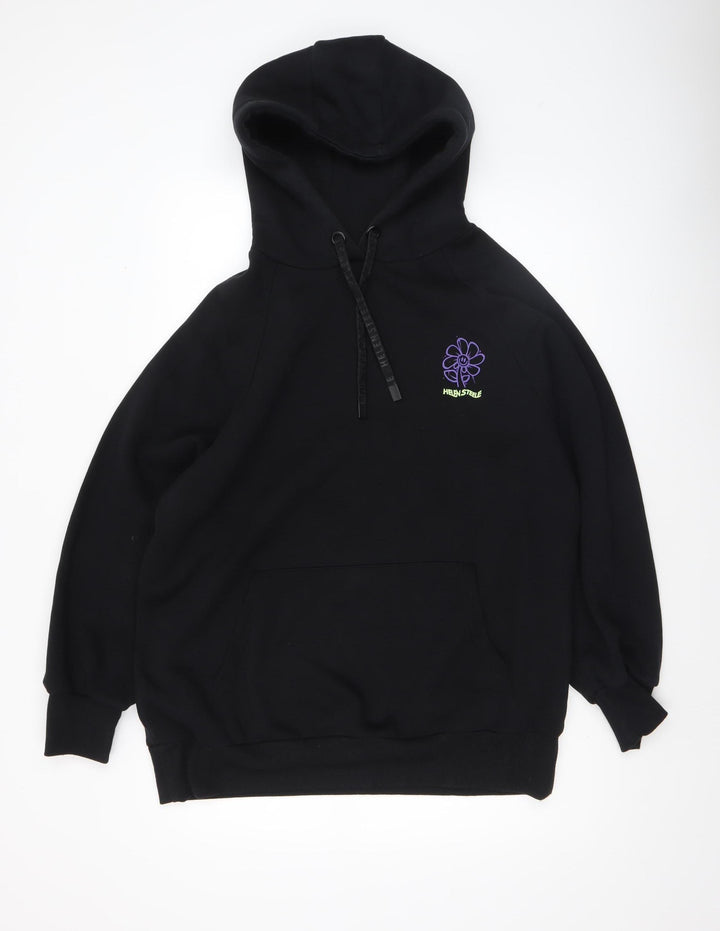 Dunnes Stores Women's Black Medium Pullover Hoodie Graphic Print