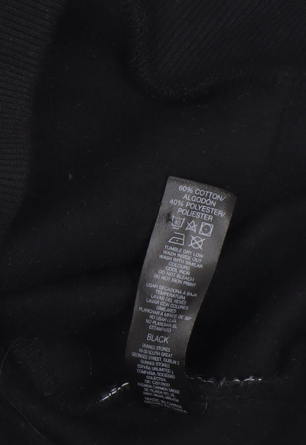 Dunnes Stores Women's Black Medium Pullover Hoodie Graphic Print