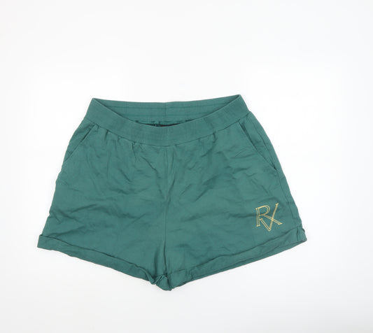 Reclaimed Vintage Women's Green Jersey Relaxed Shorts Size 22