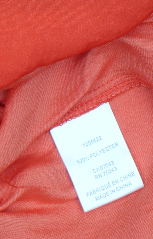 Jones New York Womens Orange V-Neck Tunic Blouse Size 18 Plus