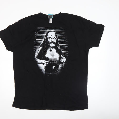 Too Fast Men’s Black 2XL Rock Graphic Print Cotton T-Shirt