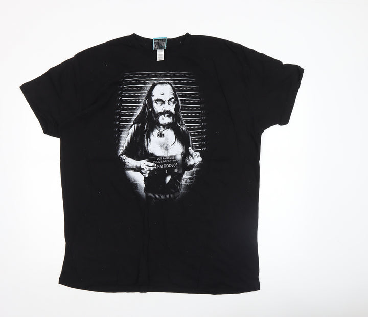 Too Fast Men’s Black 2XL Rock Graphic Print Cotton T-Shirt