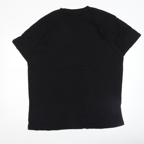 Too Fast Men’s Black 2XL Rock Graphic Print Cotton T-Shirt