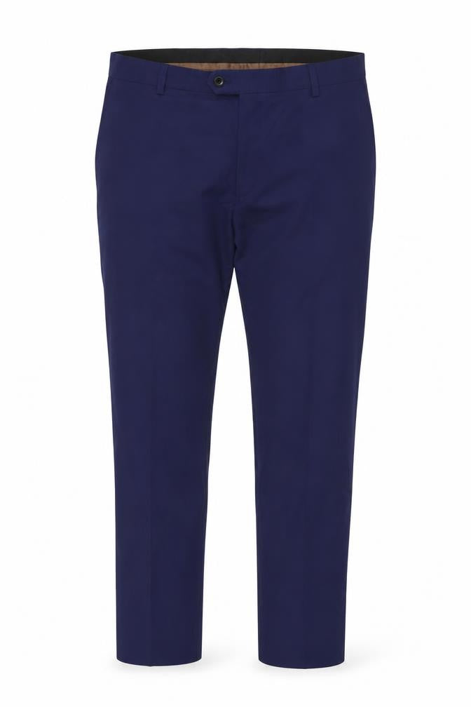 Front view of Next Men's Blue 36W 29L Polyester Blend Dress Trousers