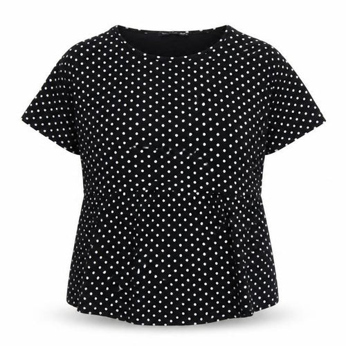 Boohoo Women’s Black Polka Dot Short Sleeve Tunic Top Size 10