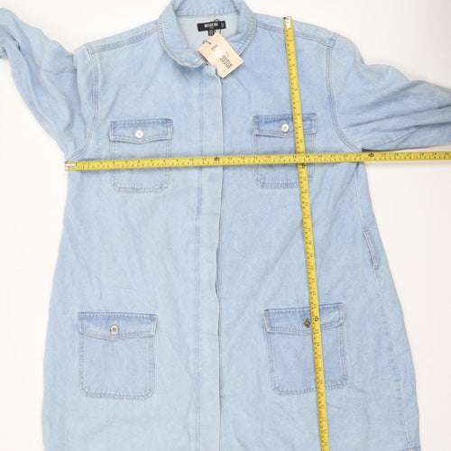 Missguided Plus Women’s Blue Denim Long Trench Coat UK 22