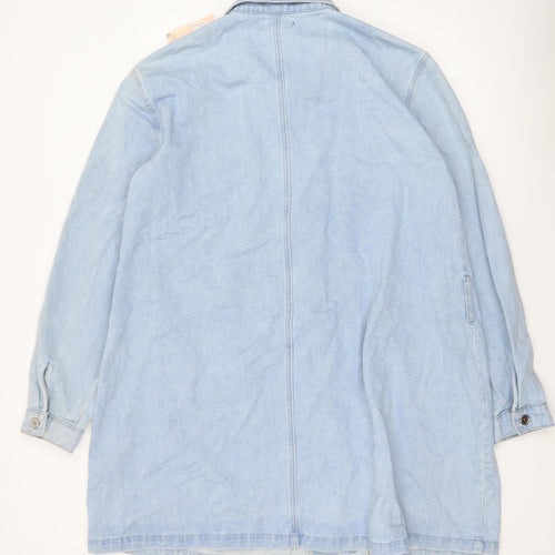 Missguided Plus Women’s Blue Denim Long Trench Coat UK 22