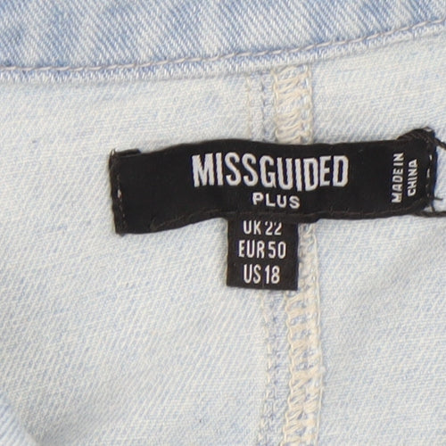 Missguided Plus Women’s Blue Denim Long Trench Coat UK 22