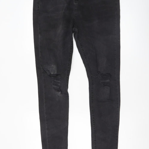 HERA Men's Black 34L Distressed Skinny Jeans Cotton Blend