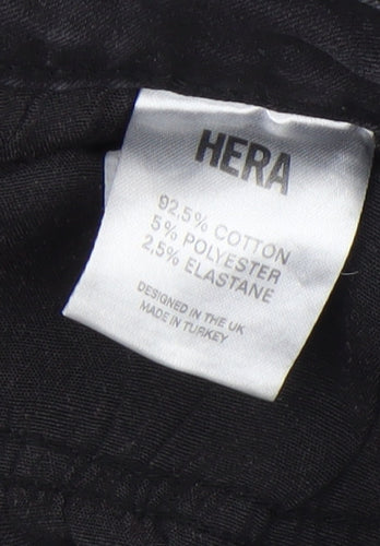 HERA Men's Black 34L Distressed Skinny Jeans Cotton Blend