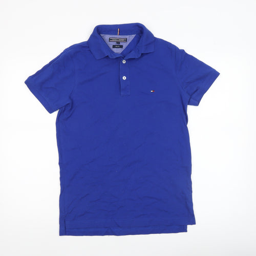 Tommy Hilfiger Men’s Blue Slim Fit Cotton Polo Shirt Size S