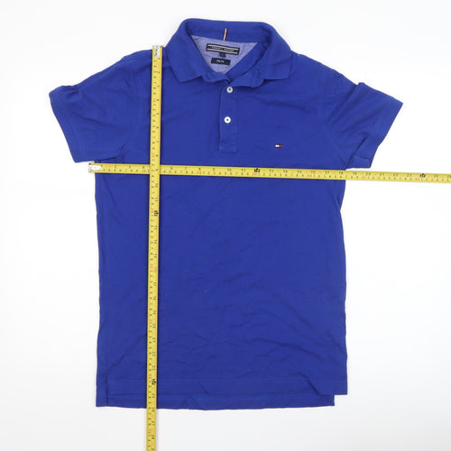 Tommy Hilfiger Men’s Blue Slim Fit Cotton Polo Shirt Size S