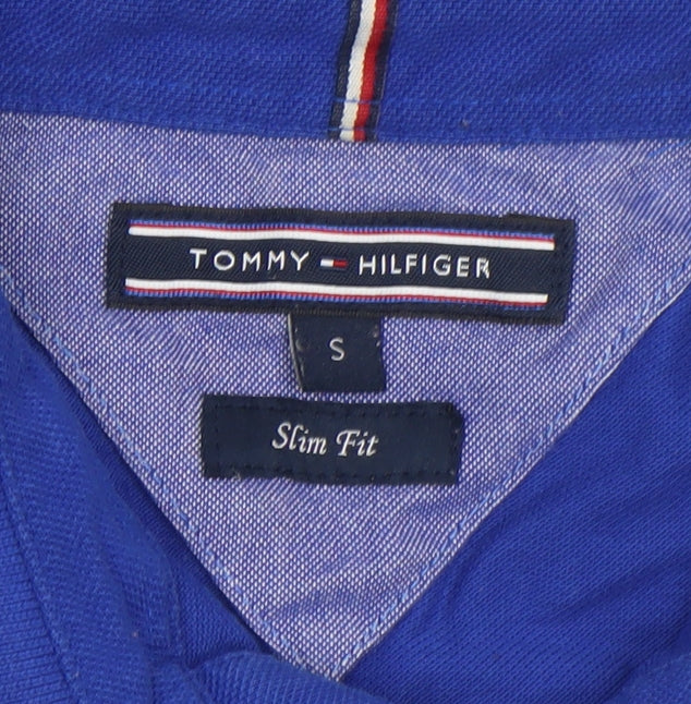 Tommy Hilfiger Men’s Blue Slim Fit Cotton Polo Shirt Size S