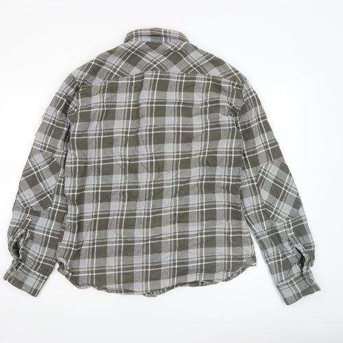 Helly Hansen Men's Green Check Flannel Long Sleeve Button-Up Shirt Size M