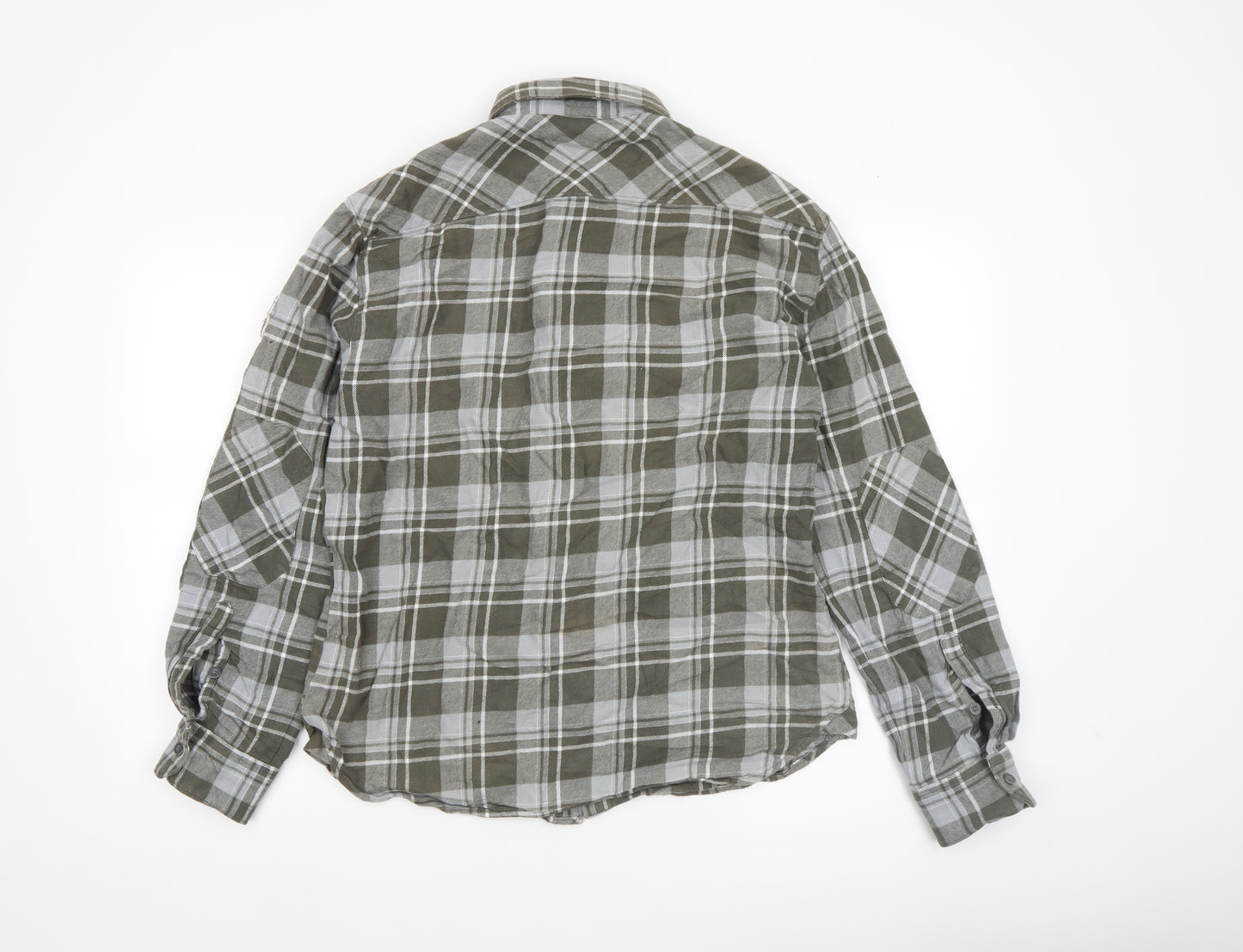 Helly Hansen Men's Green Check Flannel Long Sleeve Button-Up Shirt Size M