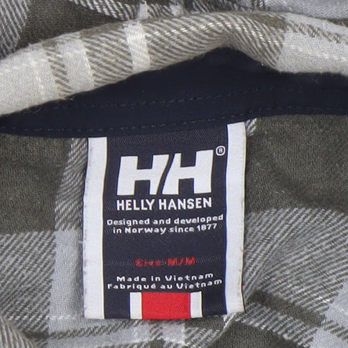 Helly Hansen Men's Green Check Flannel Long Sleeve Button-Up Shirt Size M