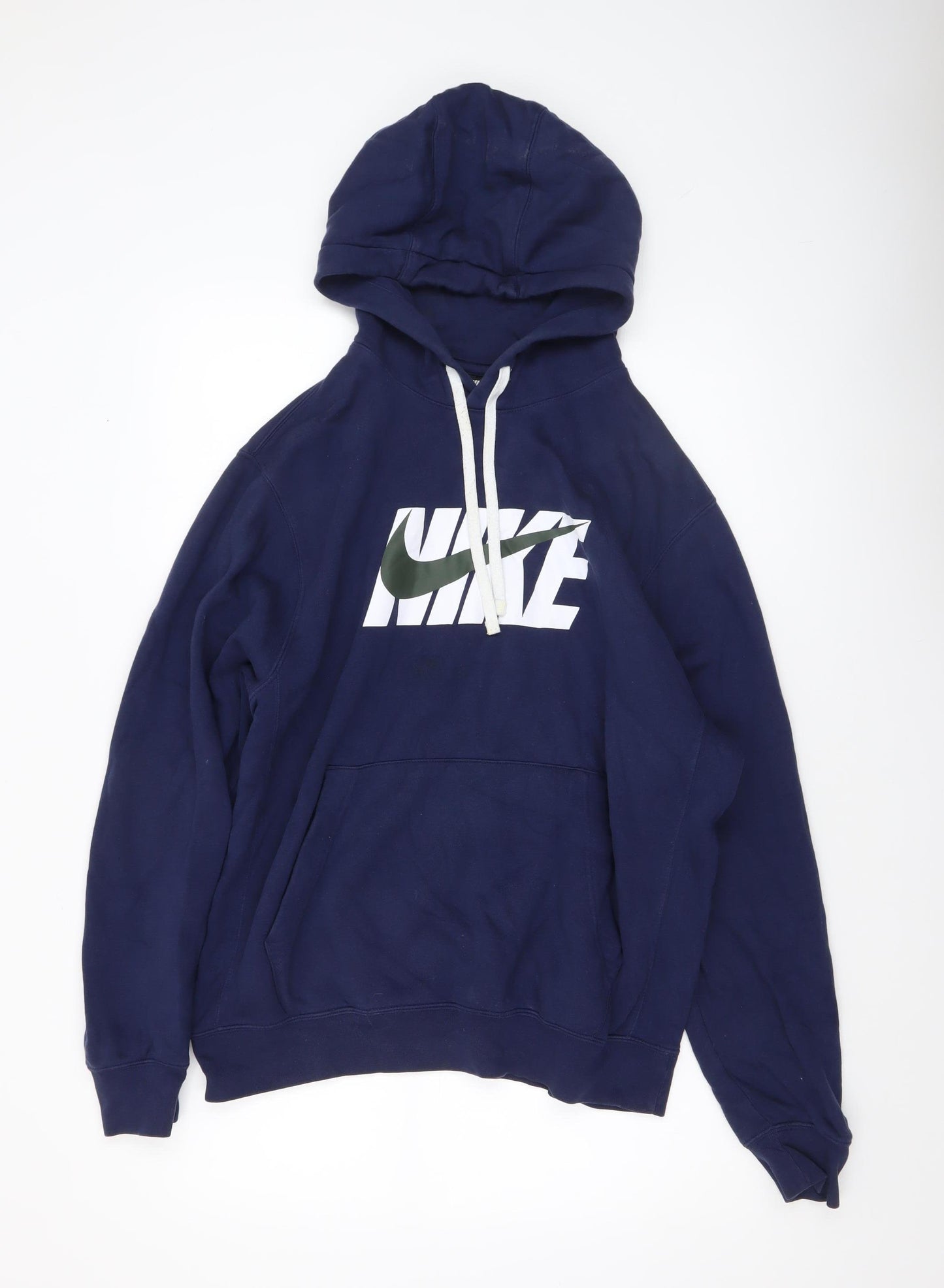 Nike Men's Blue Pullover Hoodie M Logo Fleece Sweatshirt