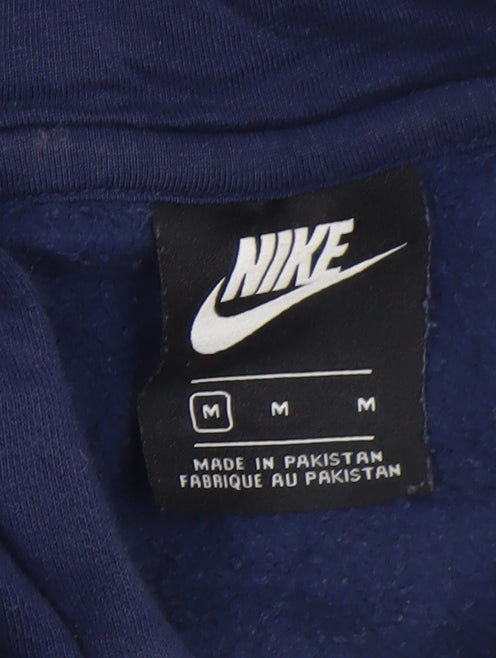 Nike Men's Blue Pullover Hoodie M Logo Fleece Sweatshirt