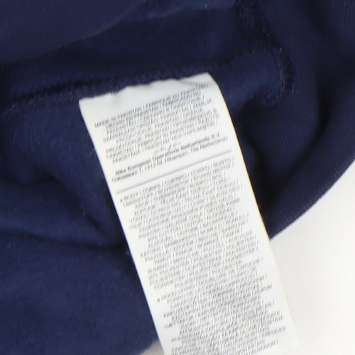 Nike Men's Blue Pullover Hoodie M Logo Fleece Sweatshirt