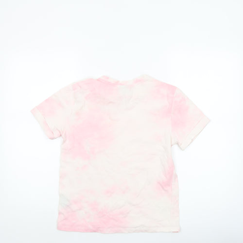 Diesel Womens Pink Tie-Dye Short Sleeve Cotton T-Shirt XS