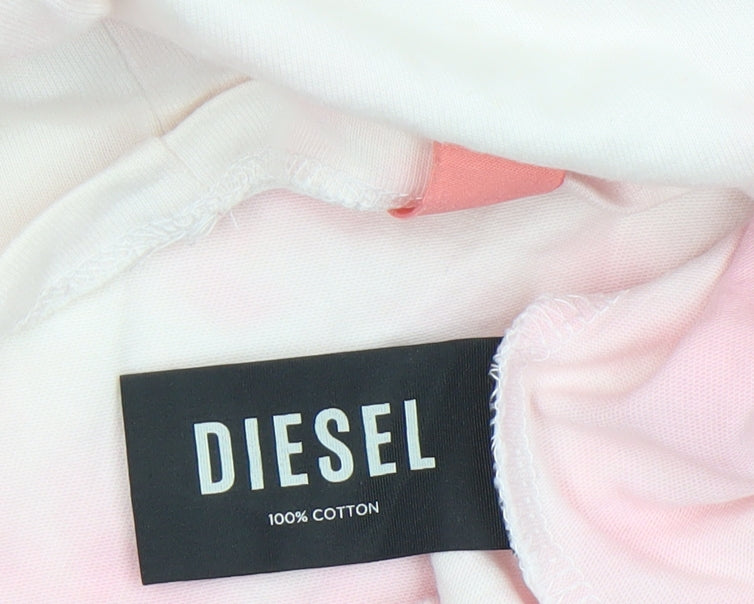 Diesel Womens Pink Tie-Dye Short Sleeve Cotton T-Shirt XS