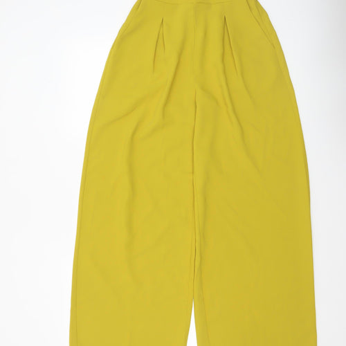 Another Sunday Womens Yellow Wide-Leg Cropped Trousers Size 6