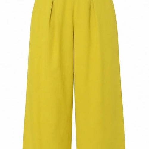 Another Sunday Womens Yellow Wide-Leg Cropped Trousers Size 6