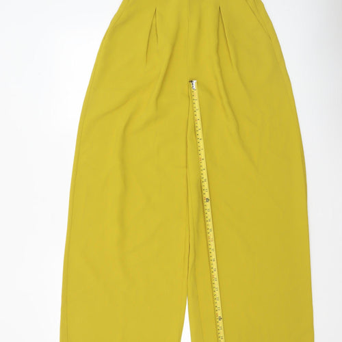 Another Sunday Womens Yellow Wide-Leg Cropped Trousers Size 6