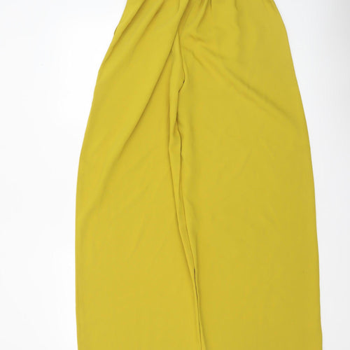 Another Sunday Womens Yellow Wide-Leg Cropped Trousers Size 6