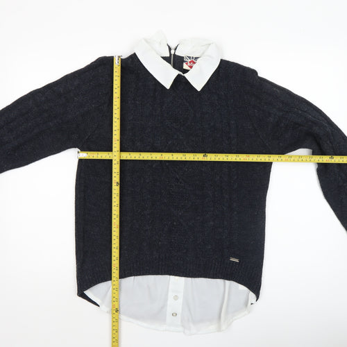Lee Cooper Womens Blue Collared Knit Pullover Jumper Size 12