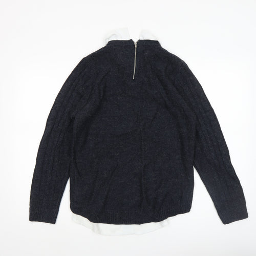 Lee Cooper Womens Blue Collared Knit Pullover Jumper Size 12