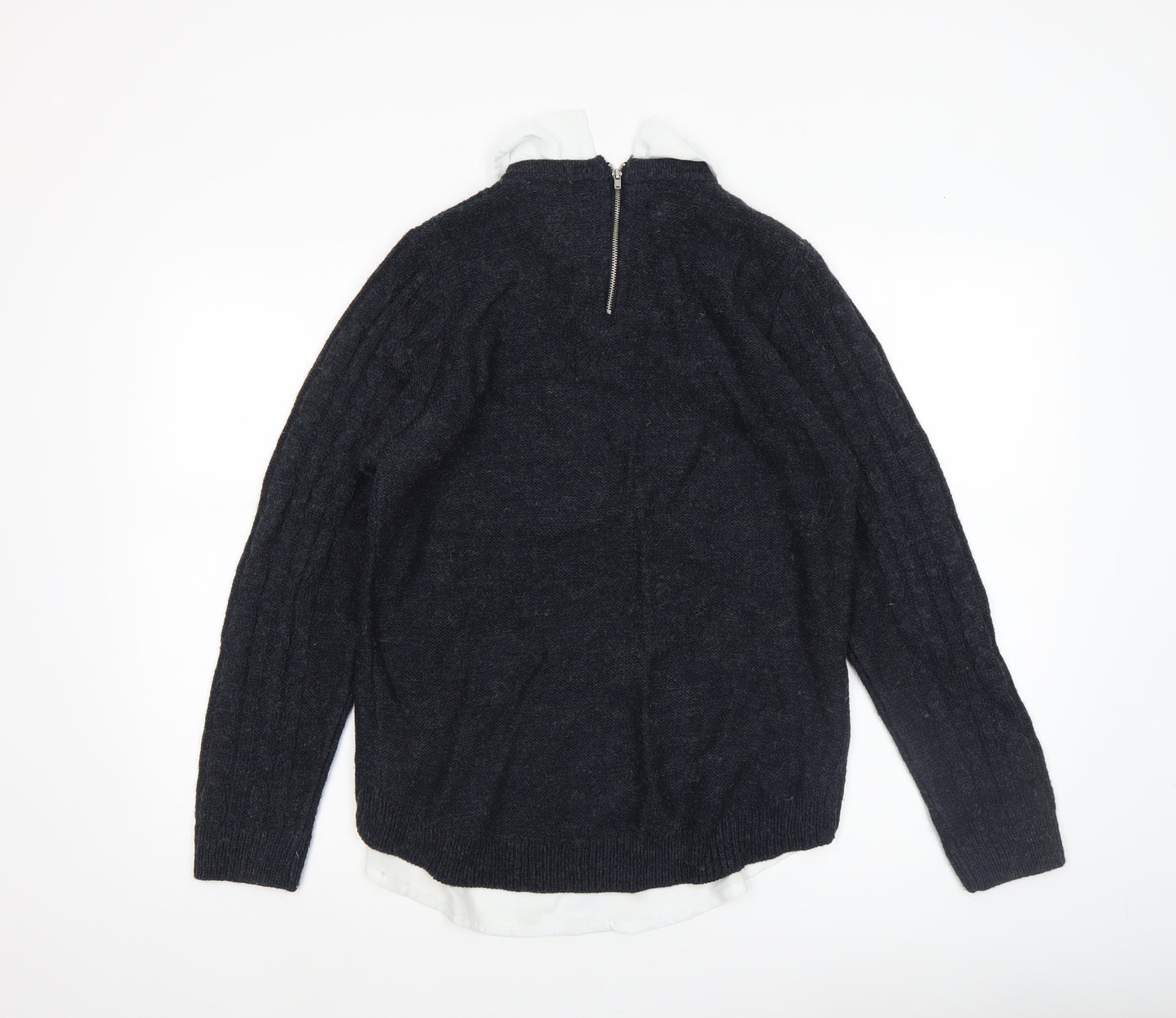 Lee Cooper Womens Blue Collared Knit Pullover Jumper Size 12