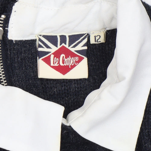 Lee Cooper Womens Blue Collared Knit Pullover Jumper Size 12