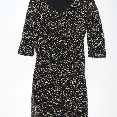 Kaliko Women's Black Floral Bodycon Lace Dress Size 8