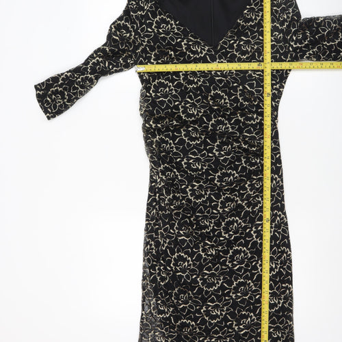 Kaliko Women's Black Floral Bodycon Lace Dress Size 8